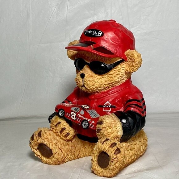 Dale Earnhardht Jr. #8 Winner’s Circle NASCAR Racing Resin Teddy Bear Coin Bank - Picture 5 of 6